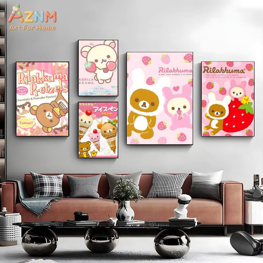 Kayou Rilakkuma Poster Aufkleber im Cartoon-Anime-Design, mehrfarbig, rechteckig - Bild 4