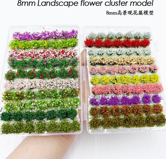 FunTrying Blume Cluster Modell Landschaft, 49-teiliges Set, Bunt / Mehrfarbig, Grün - Bild 1