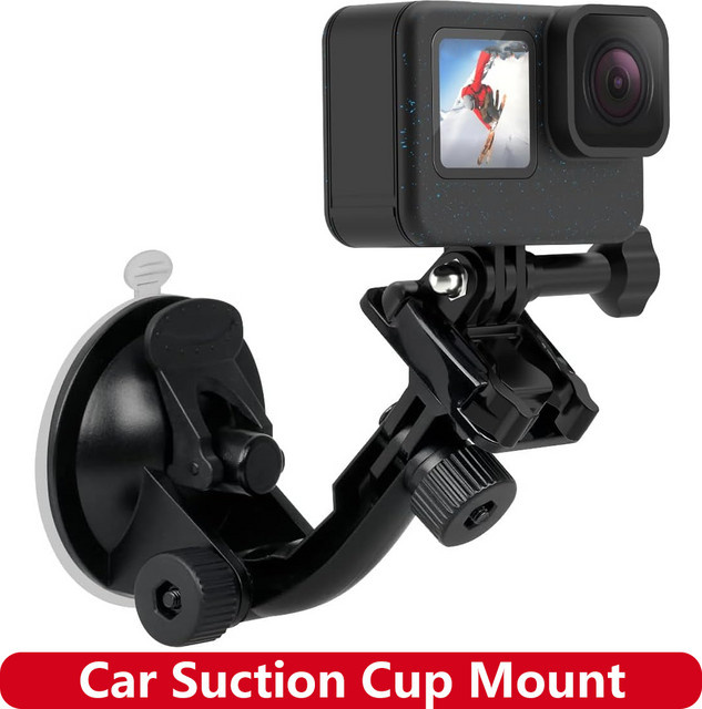 EXSKOF Auto-Saugnapfhalterung für Action-Kameras in Schwarz, kompatibel mit GoPro Hero, SJCAM, AKASO, Insta360 und DJI OSMO Action - Bild 1