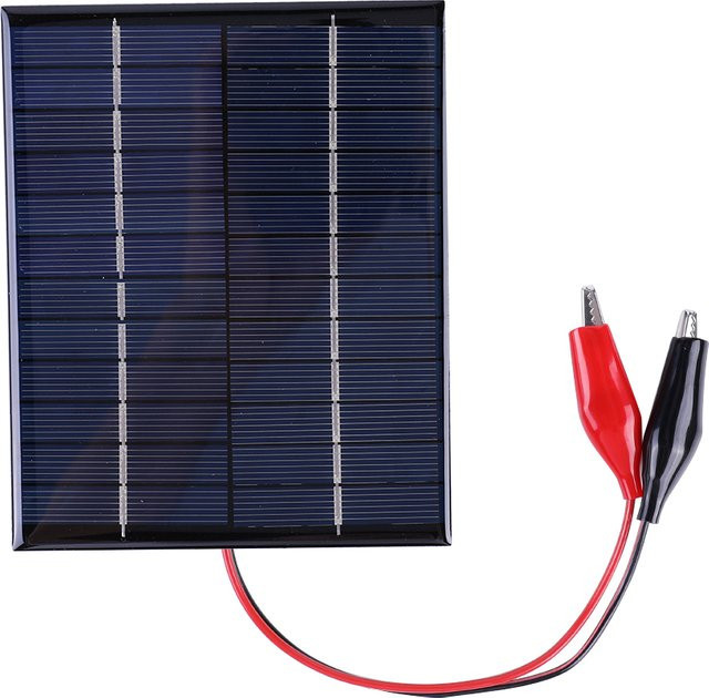 APWIKOGER Tragbares Solarpanel 5W 12V, Wasserdichtes Polysilizium Solarladepanel mit Epoxidzellen in Schwarz zum Aufladen von 9-12V Batterien - Bild 1
