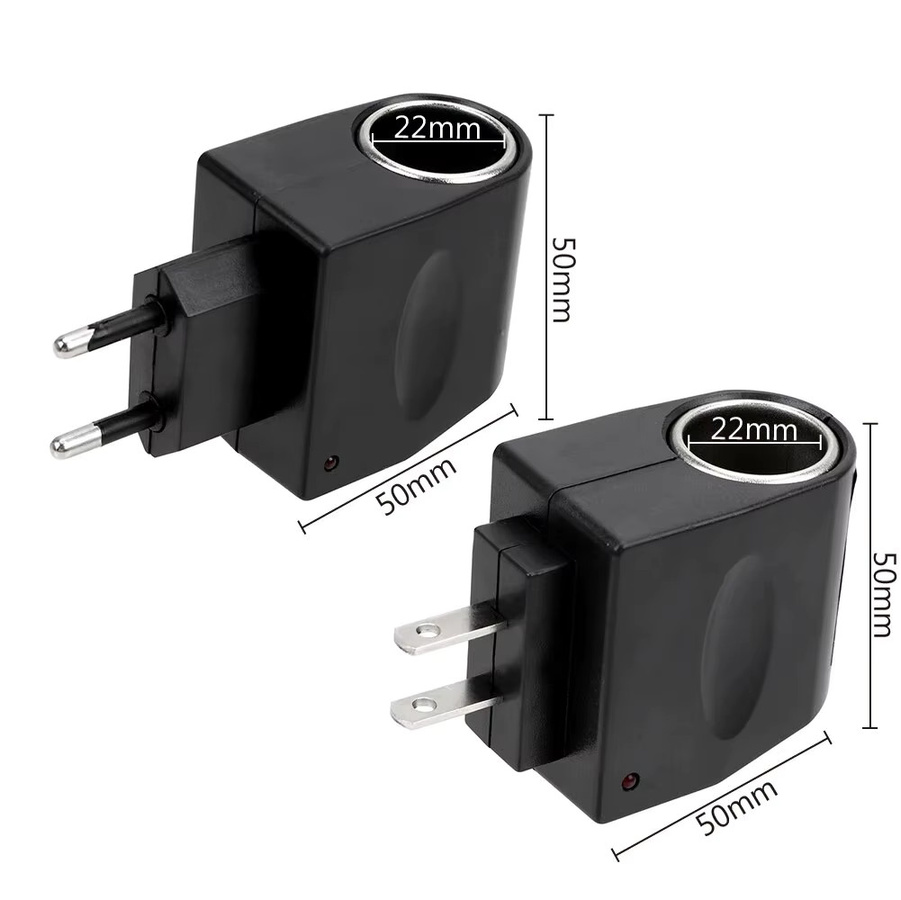 AC 220V zu DC 12V Auto Zigarettenanzünder Adapter Konverter mit EU und US Stecker in Schwarz - Bild 4