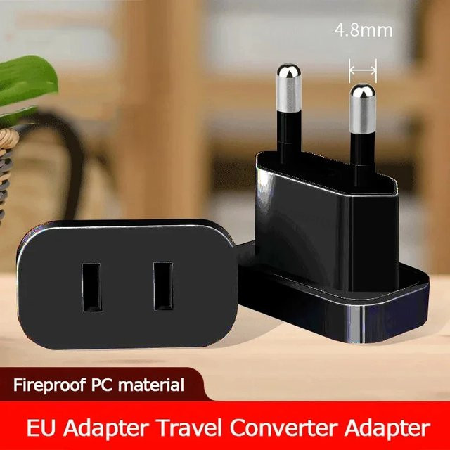 HOMEFISH Reiseadapter US zu EU Netzstecker-Konverter in Schwarz oder Weiß - Bild 1