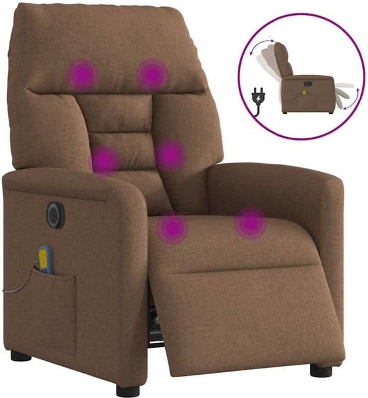 Elektrischer Massagesessel von vidaxl als Relaxsessel aus braunem Stoff - Bild 1