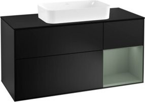 V&B Waschtischunterschrank Finion mit Wandbeleuchtung, Blau Lackiert, Breite: 120 cm, Tiefe: 50,1 cm, Höhe: 50,1 cm - Bild 1