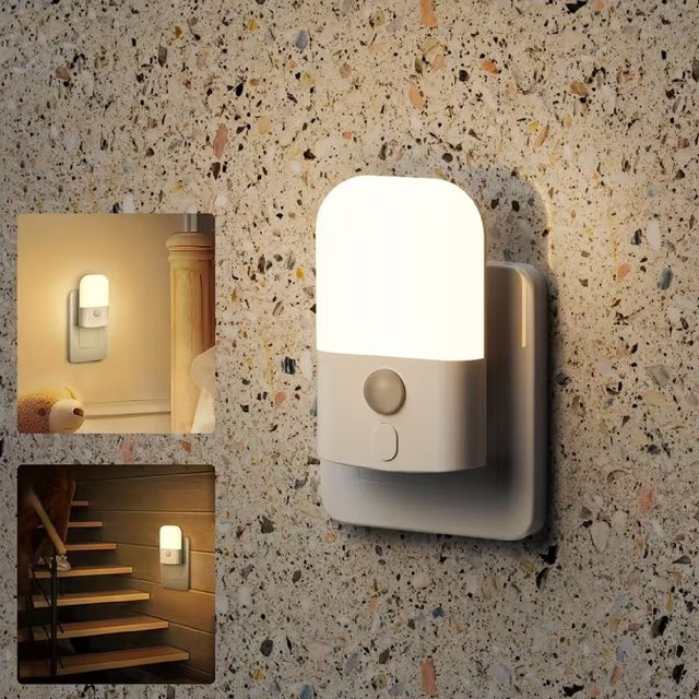 Ouelico LED Nachtlicht mit Bewegungssensor, Plug-in Wandsensor in Weiß, Warmweiß 2700 K - Bild 1