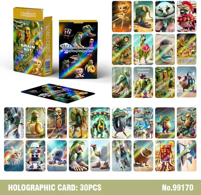 Haifeng Tralalero Tralala Laser Karten Sammlung, Partyspiel, 30-teiliges Set - Bild 1