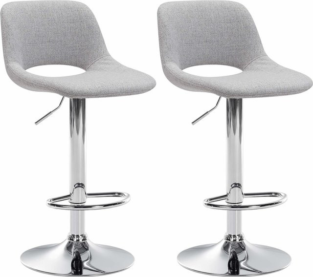 CLP 2er Set Barhocker Camden modern in Grau mit Stoff-Bezug - Bild 1