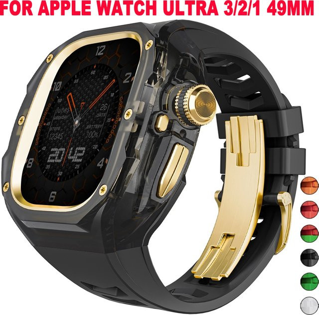 FancyWrist Modifikationskit für Apple Watch Ultra, Transparentes Gehäuse, Silikonarmband, Unisex - Bild 1