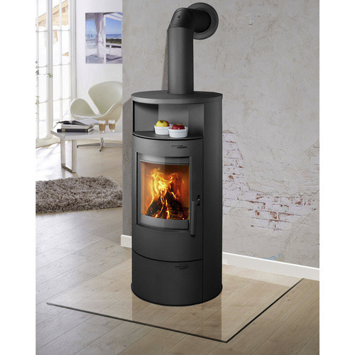 THERMIA Kaminofen München V3 aus Stahl in Grau mit 7 kW Leistung und Dauerbrand-Eignung, B/T/H: 117,7 x 53,5 x 47,6 cm - Bild 2