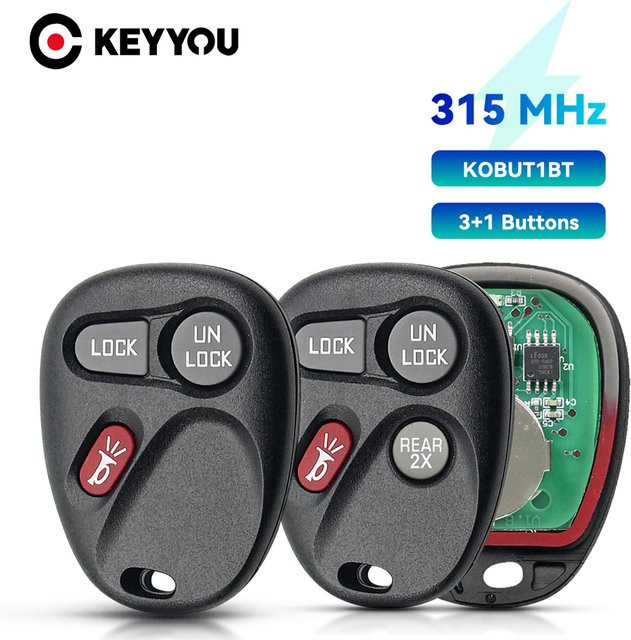 KEYYOU Auto Fernbedienung Schlüssel 315MHz in Schwarz für Chevrolet Astro Blazer S10 Silverado Suburban Tahoe GMC Sierra Yukon - Bild 1