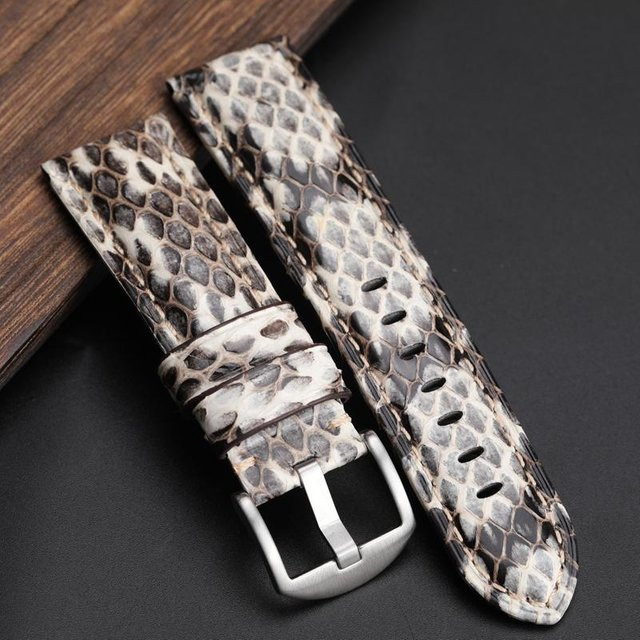 Uhrenarmband Python-Leder, 22mm, grau, Herrenarmband - Bild 1