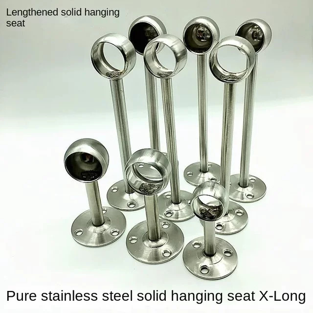 Edelstahl Flansch Halterung für Kleiderstangen in Silber - Bild 1