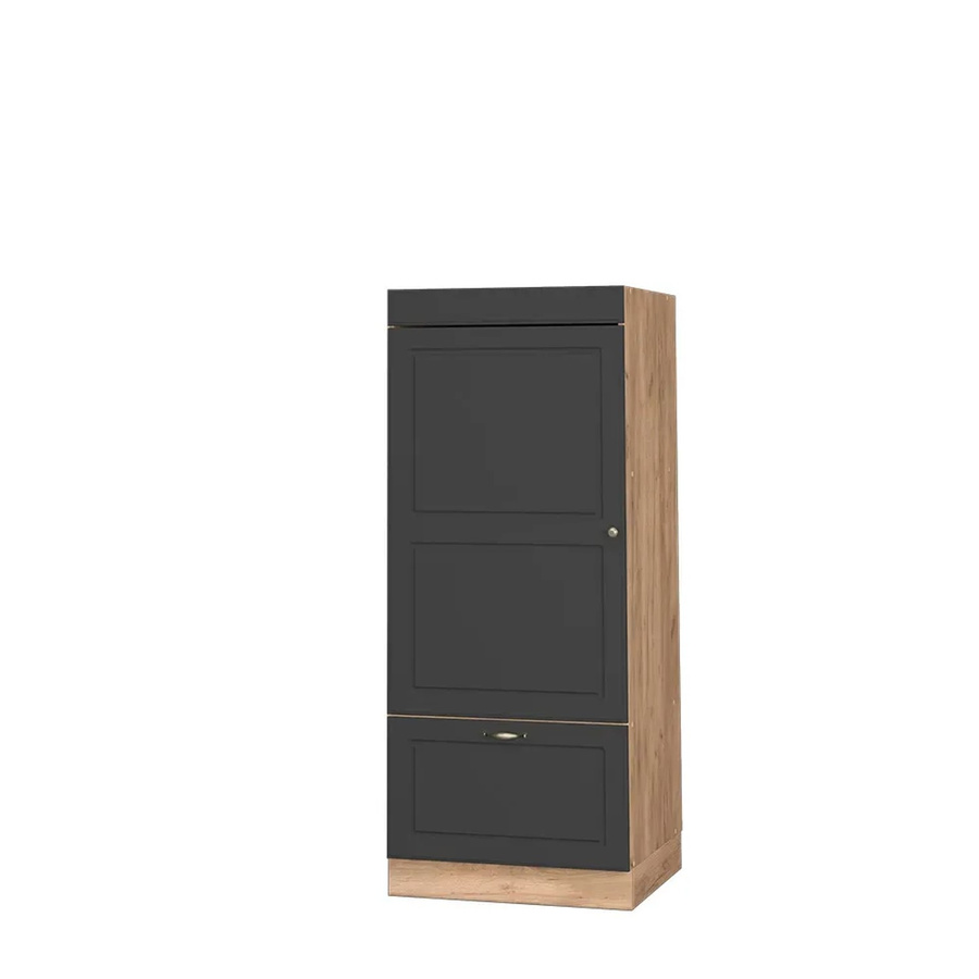 Vicco Mikrowellenschrank Fame-Line in Anthrazit-Gold und Goldkraft Eiche mit Soft-Close-Türen, Breite: 60 cm, Höhe: 153,6 cm, Tiefe: 58 cm - Bild 2
