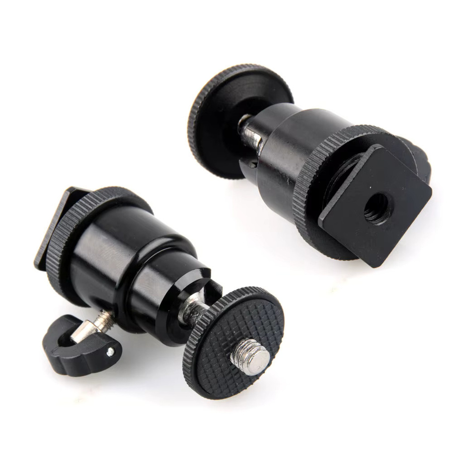 Universeller Hot Shoe Telefonclip Handyhalter in Schwarz mit 1/4-Zoll-Schraubhalterung für Stativ und Einbeinstativ sowie SLR-Kameras - Bild 4
