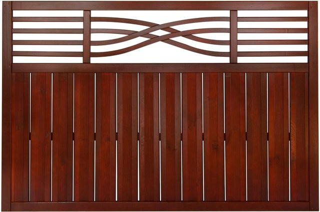 Andrewex Vorgartenzaun Malaga aus Nadelholz mit geflochtenem Geflecht, Braun, B/H: 120 x 180 cm - Bild 1