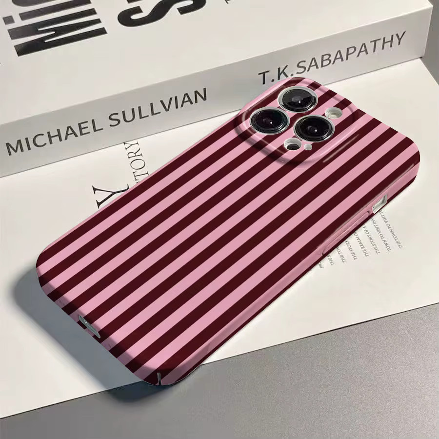 Clmj Swag Handyhülle mit vertikalen Streifen für Xiaomi Mi 15T 14T 13 12 9 10 11 Poco C40 M5 X3 F4 NFC Pro 4G 5G in Pink, glänzende harte PC-Hülle - Bild 3