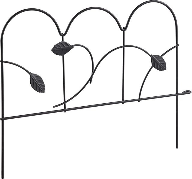 Relaxdays Beeteinfassung aus Stahl in Schwarz, 4-teilig zum Stecken, Höhe: 18 cm, Länge: 150 cm - Bild 1