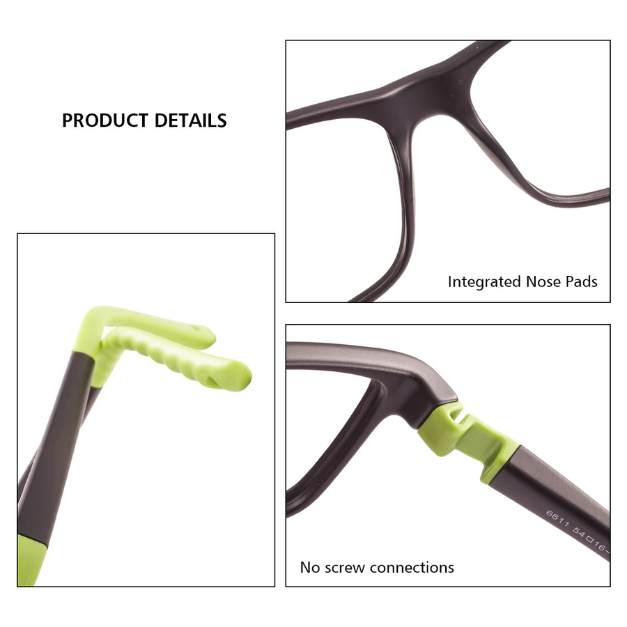 VIPA Korrektionsbrille Kinder, Vollrand, Rechteckig, TR90, Schwarz - Bild 2