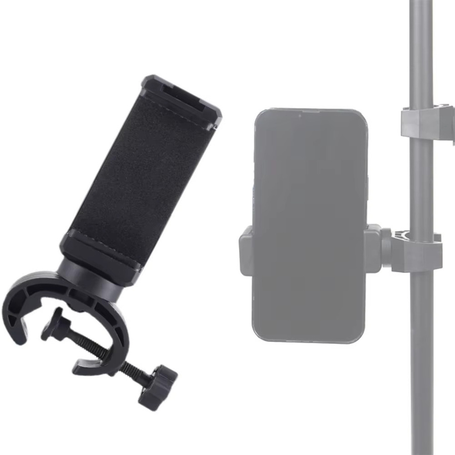VIBRATITE 360 Grad drehbarer Mikrofonständer mit Stativhalterung für Smartphones in Schwarz - Bild 2