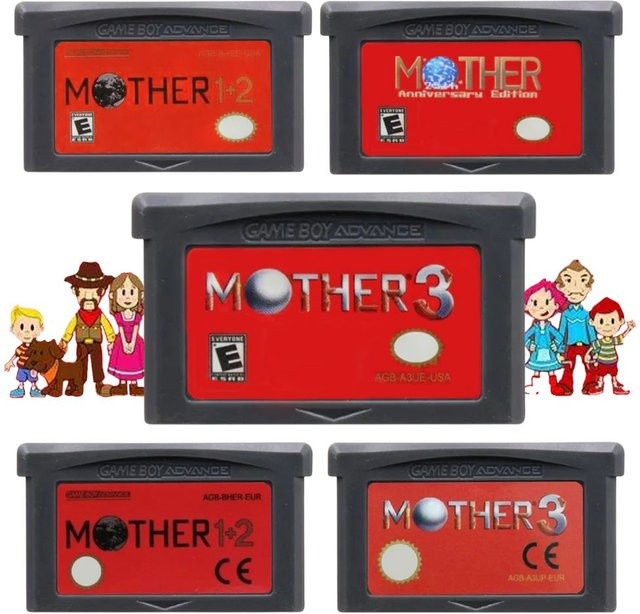 Bandai Mother Series GBA-Spielkartenkartusche für 32-Bit-Videospielkonsolen, Mother 1, 2 und 3, graue Hülle für GBA und NDS - Bild 1