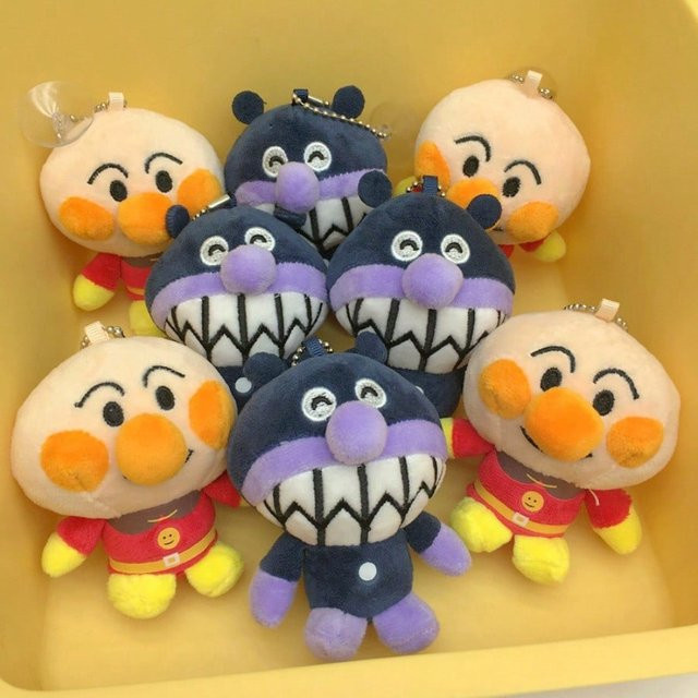 Bandai Cartoon-Anime-Brotmann Bakterienmann-Plüschtier-Schlüsselanhänger, Einzelfigur, Bunt / Mehrfarbig - Bild 1