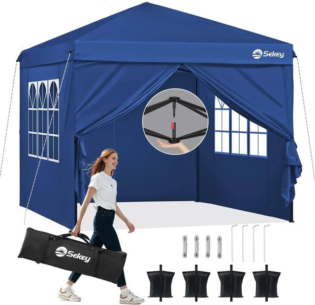 Sekey Premium Pop Up Pavillon aus Oxford-Gewebe in Navy, B/T/H: 300 x 300 x 230 cm - Bild 1