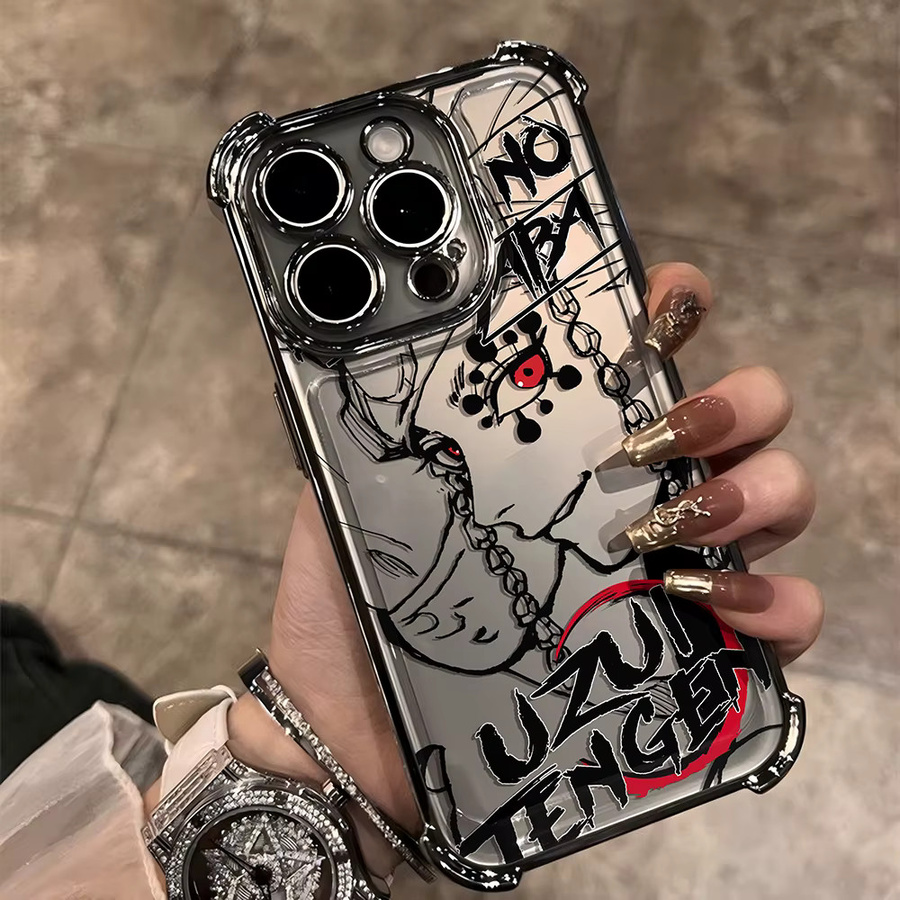 Galvanisierte Anime Demons Slayer Handyhülle für Xiaomi Redmi Note Pro Plus 5G 4G mit Anti-Fall-Airbag in Multicolour - Bild 1