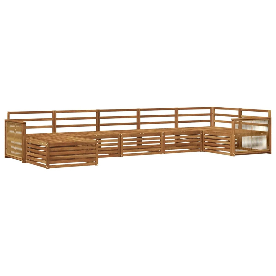 vidaXL Outdoor-Sofagarnitur aus Akazie in Natur mit 7 Teilen im Latten-Design - Bild 2