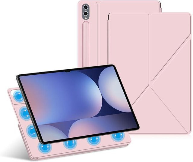 Magnetische Smart Cover Hülle für Samsung Galaxy Tab S10 Ultra, S10 FE Plus, S10+, S9+, S9 FE, S8, S7 in Rosa - Bild 1