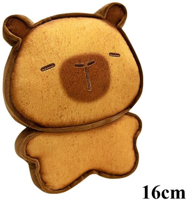 Linyi toy Kawaii Capybara Plüschkissen in Keks- und Toast-Design, braun - Bild 1