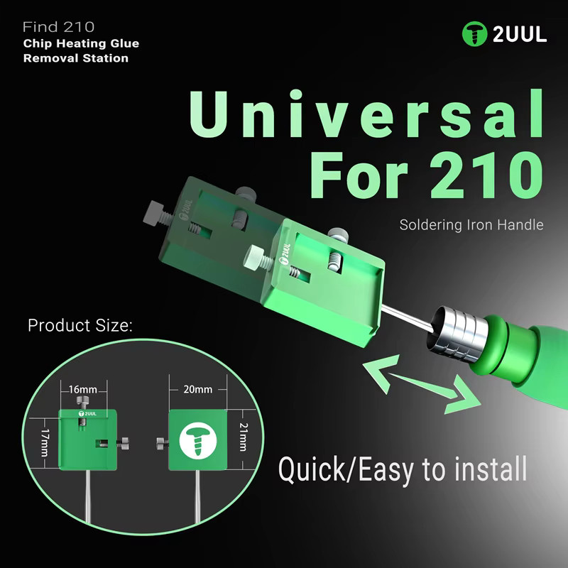 2UUL FD40 Find 210 MINI Chip-Heizstation in Grün zur Klebstoffentfernung für Mobiltelefon-IC-Chip Reparaturen - Bild 3
