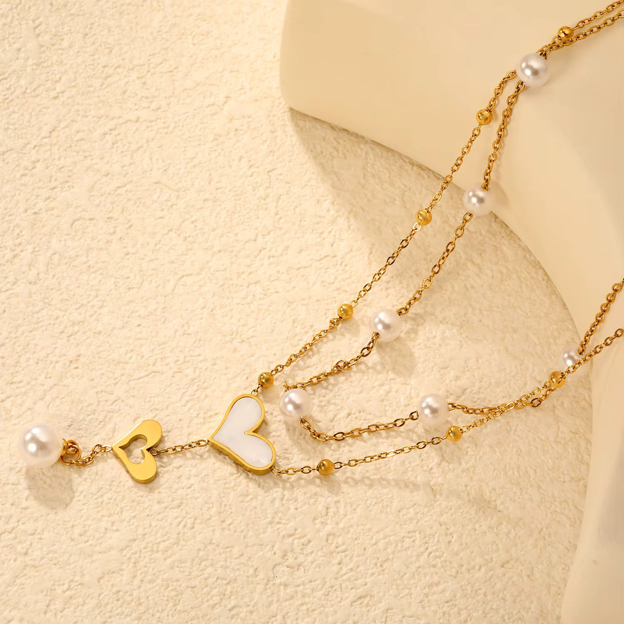 LUXUKISSKIDS Halskette mit Herzanhänger, Edelstahl, Perle, Gold, Kinder - Bild 2
