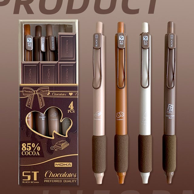 4-teiliges Gelschreiber-Set mit schwarzer Tinte und 0,5 mm Schriftdicke in verschiedenen Farben für Schule und Büro - Bild 1