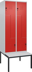 C+P Z-Spind Classic PLUS Sitzbank mit 4 Fächern und Sicherheits-Drehriegel, Kunststoff-Sitzfläche, B/T/H: 212,0 x 80,0 x 81,5 cm - Bild 1