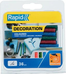 Rapid Glitzer-Klebesticks Multicolor (Rot, Grün, Blau), 36 Stück, Durchmesser: 7 mm, Länge: 90 mm - Bild 1