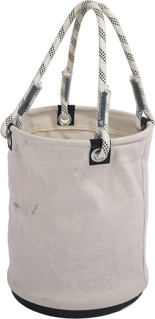 Koogeelife Leinwand Eimer Organizer in Weiß und Beige mit Kunststoffboden und 30 kg Traglast, B/H: 40 x 30 cm - Bild 1
