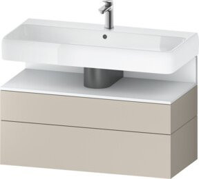Duravit Waschtischunterschrank Qatego in Weiß mit 1 Tür und 1 Auszug, Wandmontage, B/T/H: 99 x 47 x 59 cm - Bild 1