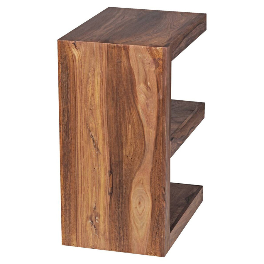 Wohnling Beistelltisch aus Sheesham Echtholz in Braun und Beige, B/H/T: 45 x 60 x 30 cm - Bild 2