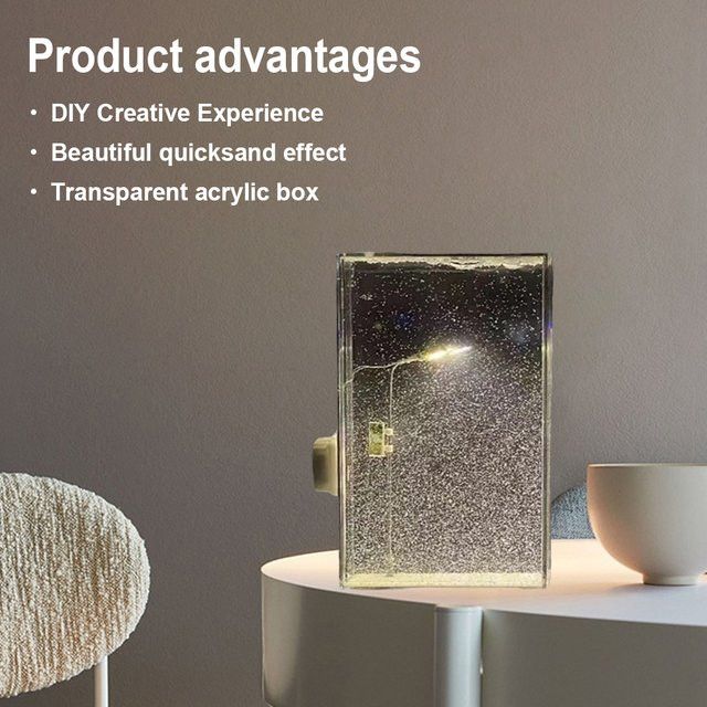 APWIKOGER Snowy Night Street Lampe aus Acryl als DIY Quicksand Schneeflocken Nachtlicht mit Winterlandschaft für Weihnachten - Bild 1