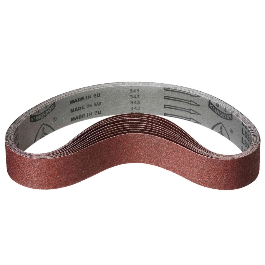 Klingspor Gewebe Schleifband LS307X für Metall, Holz und Lack, Korn 80, Farbe Braun, 10 Stück, B: 45 mm, L: 710 mm - Bild 2