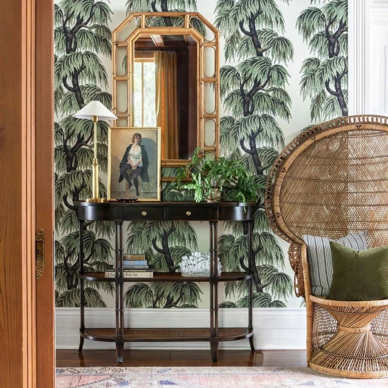 House of Hackney Wandtattoo Mural Babylon Papyrus/Willow in Grün mit botanischem Floral-Design - Bild 2