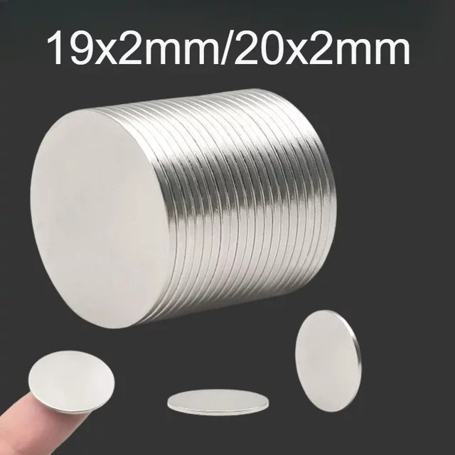 U-POLEMAG Kühlschrank-Rundmagnet aus Metall für Haftnotizen und DIY-Projekte, Durchmesser: 19 mm bis 20 mm, Dicke: 2 mm - Bild 1