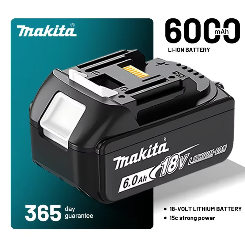 Makita 18V Akku 6Ah mit Akkuanzeige in Schwarz für Elektrowerkzeuge (kompatibel mit BL1830, BL1840, BL1850) - Bild 5