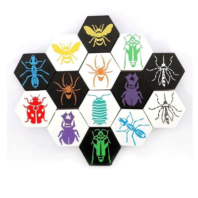 YIYUEQIANLI Hive Brettspiel Strategisches Kampfspiel für 2 Spieler aus Holz - Bild 4