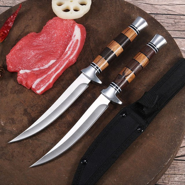 InLeung Sashimi Messer aus Edelstahl mit Holzgriff und Schutzhülle, Silber - Bild 1