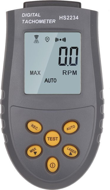 VehicleKit Tragbarer hochpräziser digitaler Laser-Tachometer mit LCD für manuelle und automatische Messung, Grau - Bild 1
