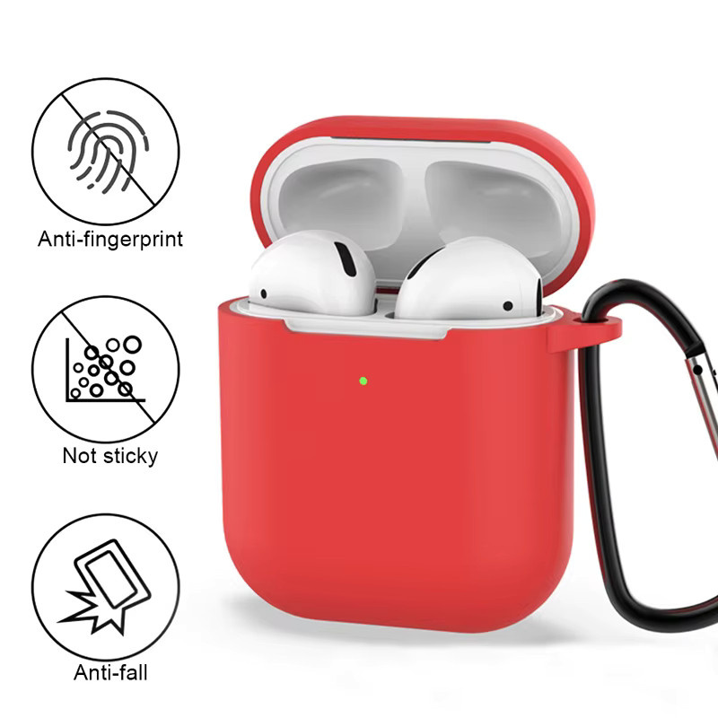 Stoßfeste Silikon-Schutzhülle für Apple AirPods Case 1 & 2 in Pink - Bild 3