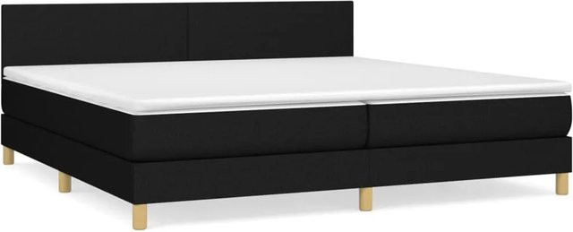 vidaXL Boxspringbett Hybrid mit Matratze und Taschenfederkern, Schwarz, B/T: 200 x 200 cm - Bild 1