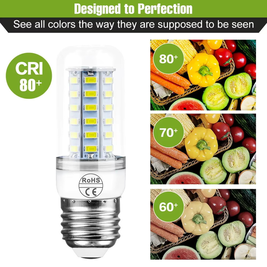 CanLing LED Mais Birne Leuchtmittel Warmweiß für E27/E26/E14/GU10/B22/G9 Fassungen zur Innenbeleuchtung von Deckenlampen und Kronleuchtern - Bild 3