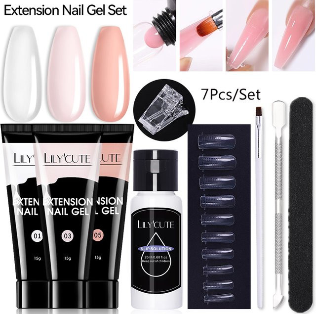 LILYCUTE Nagelgel Set, 15 ml, Klar, Glänzend - Bild 1